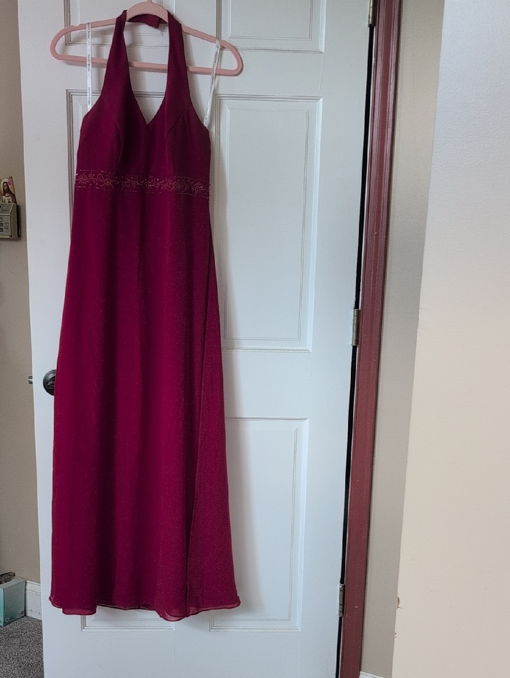 Women’s Halter Evening Dress in Deep Wine